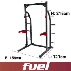 FUEL Fitness HR400 Half Cage Mit Hantelscheibenständer -Cardio Fitness Verkäufe fuel fitness hr300 half rack suat rack abmessungen 500